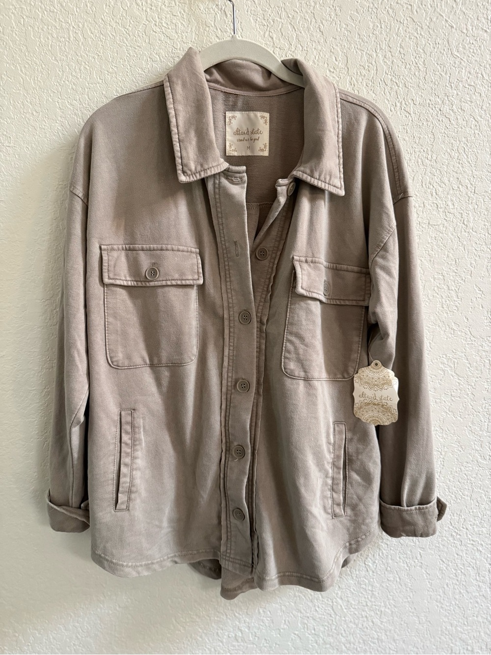 Altar'd State Light Olive Utility Shacket Jacket